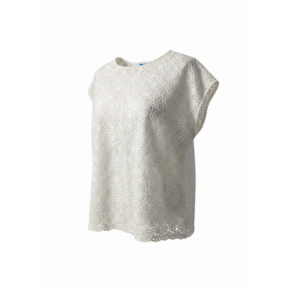 MIH Jeans Women's Off-White Sleeveless Open Back Boho Floral Top Size M NWT